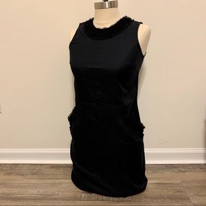 LOFT Sleeveless Black Ruffle Detail Dress - 585
